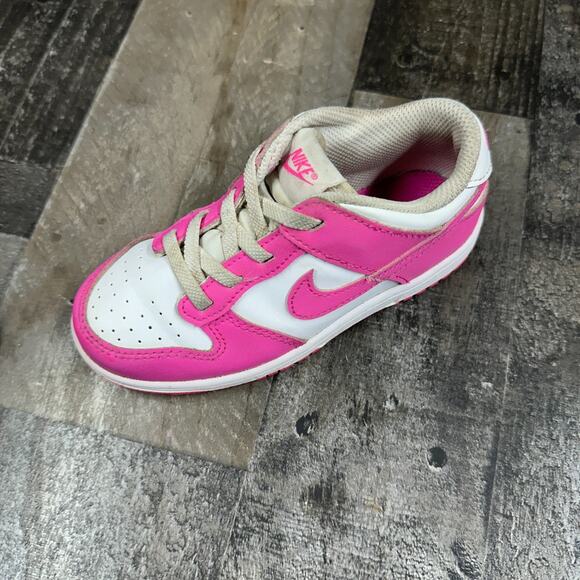 New Nike Dunk Low TD Size 10c Toddler Baby Fuchsia White FB9107-102 - Picture 10 of 16